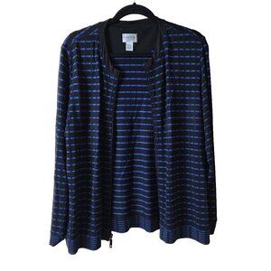 Chico's Traveler's Jacket. Royal Blue with Black Trim & Accents. Sz 3